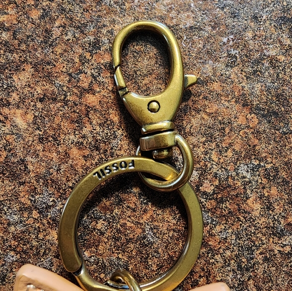 Fossil Brand Leather Owl Keychain - Picture 2 of 3